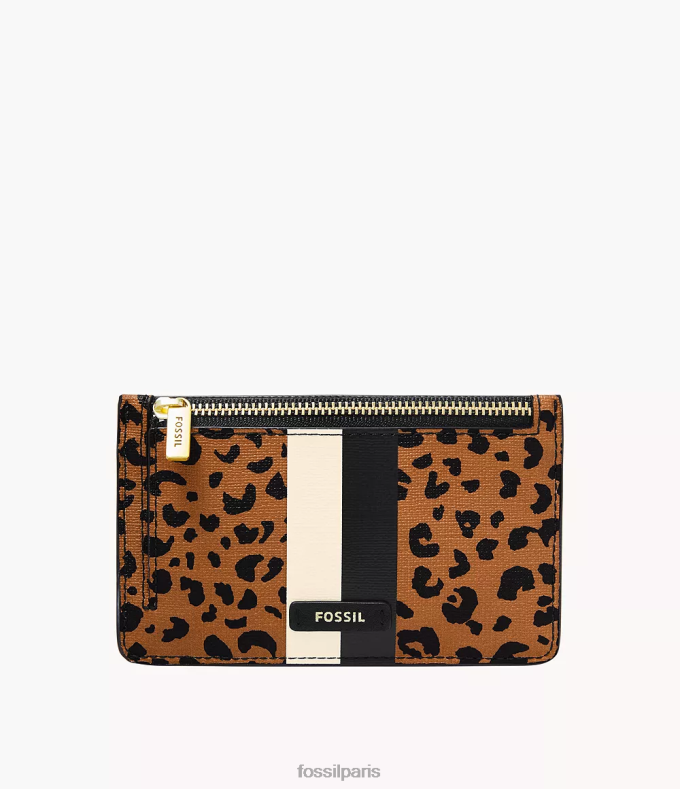 Fossil femmes empreinte d'animal étui pour cartes zippées Logan portefeuille 0ZTD4847