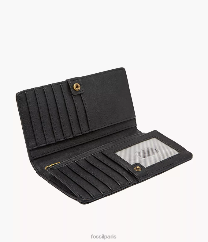 Fossil femmes noir liza mince à deux volets portefeuille 0ZTD4810