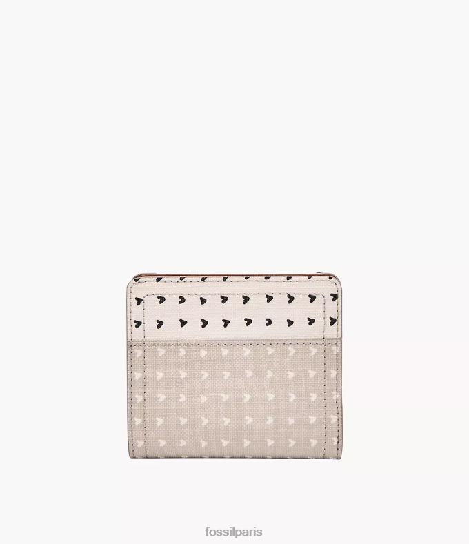 Fossil femmes beige/marron/blanc Logan petit RFID pliable portefeuille 0ZTD4889