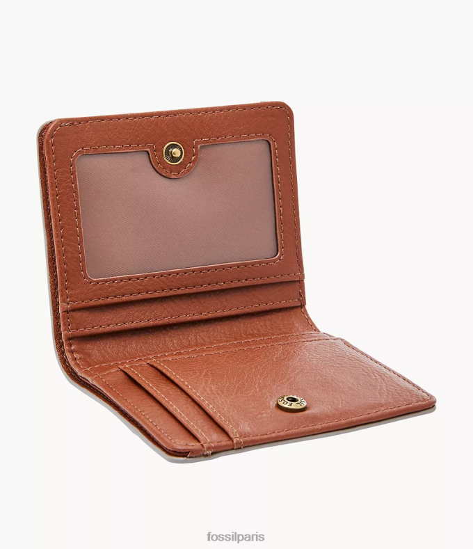 Fossil femmes beige/marron/blanc Logan petit RFID pliable portefeuille 0ZTD4889