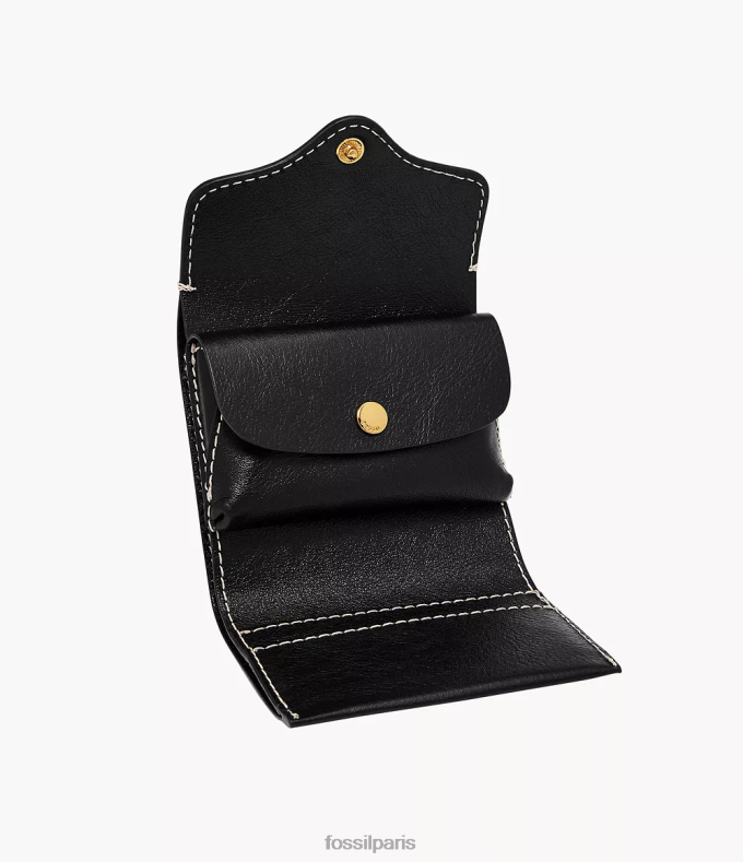 Fossil femmes noir triple patrimoine portefeuille 0ZTD4768