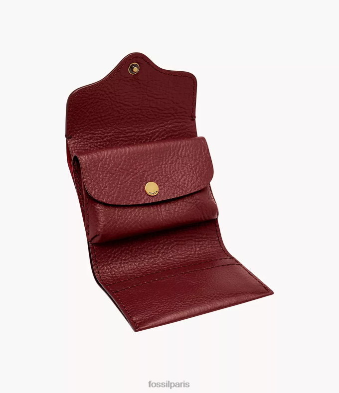 Fossil femmes rouge triple patrimoine portefeuille 0ZTD4873