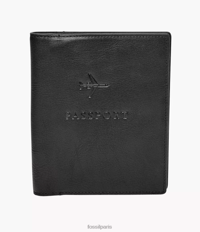 Fossil Hommes noir étui à passeport en cuir rfid portefeuille 0ZTD42024