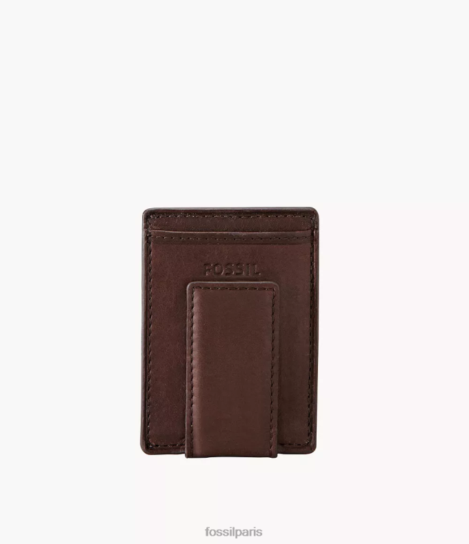 Fossil Hommes brun portefeuille multicarte magnétique ingram portefeuille 0ZTD41711