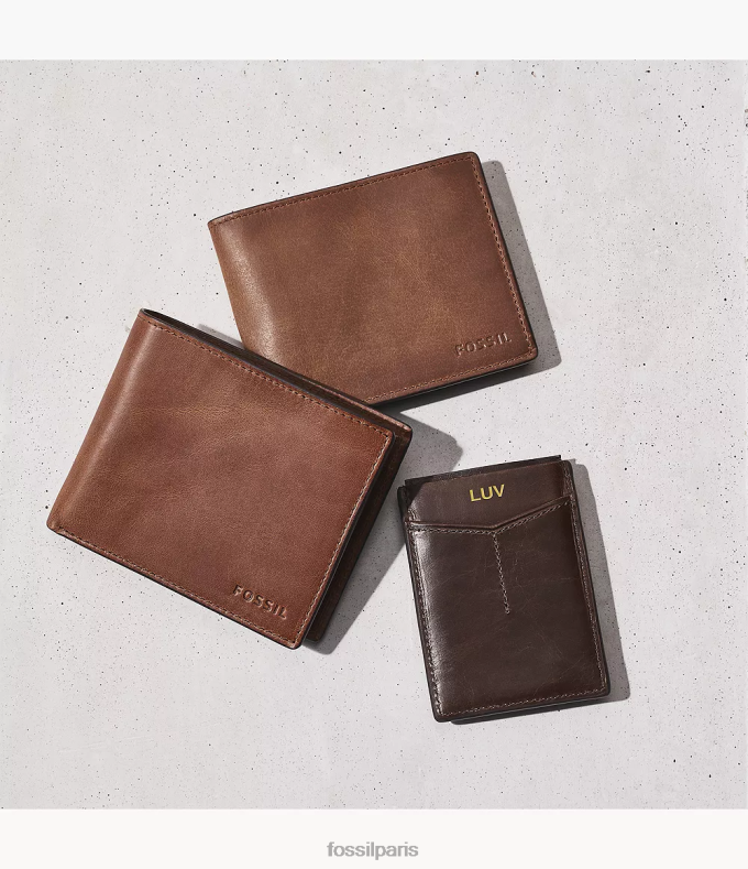 Fossil Hommes brun étui pour carte magnétique derrick rfid portefeuille 0ZTD41724