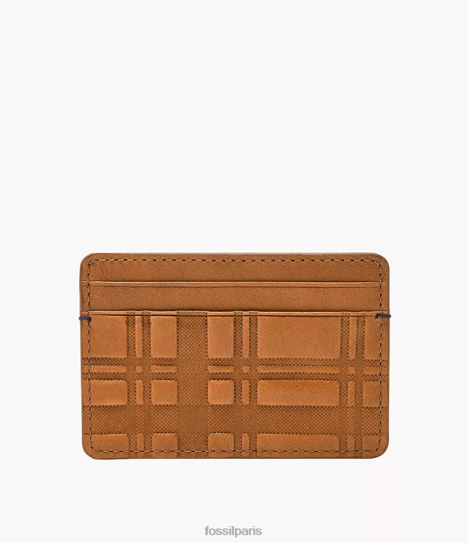 Fossil Hommes chameau étui à cartes bronson portefeuille 0ZTD41775