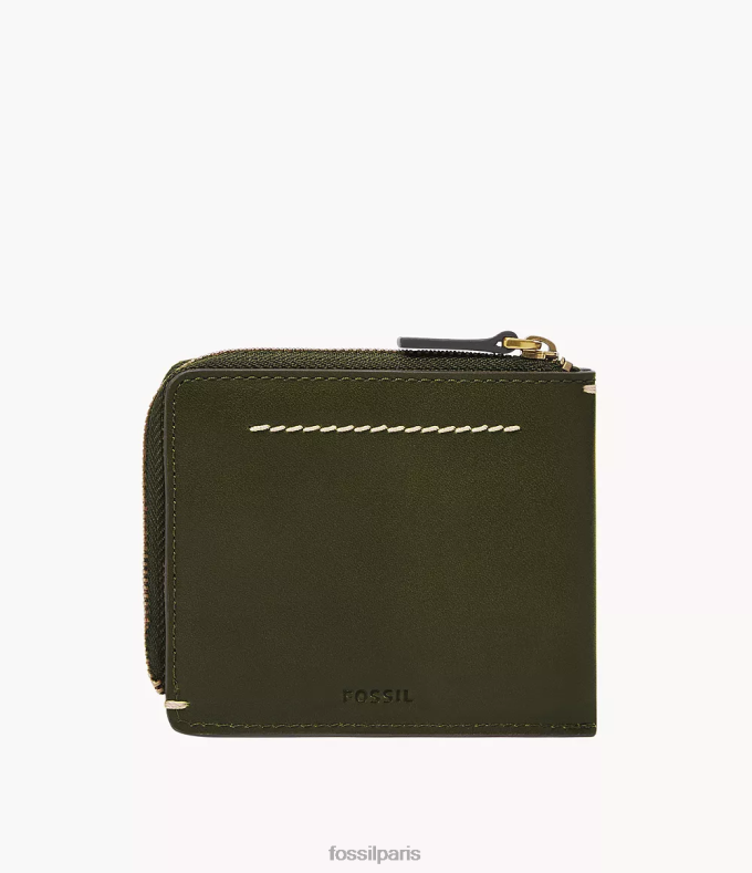 Fossil Hommes olive profonde étui pour cartes zippées westover l portefeuille 0ZTD41754