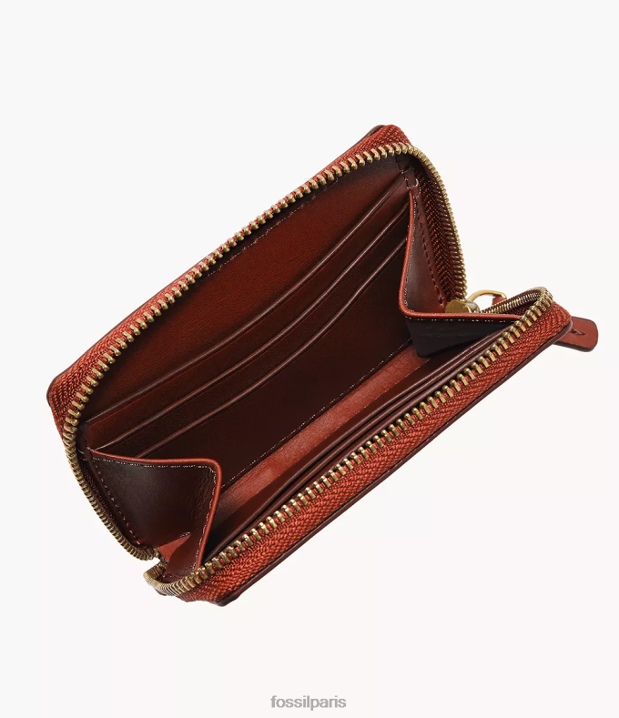 Fossil Hommes orange étui pour cartes zippées westover portefeuille 0ZTD41726