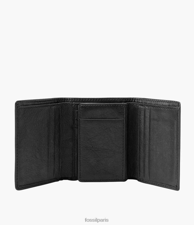Fossil Hommes noir ingram à trois volets portefeuille 0ZTD41758
