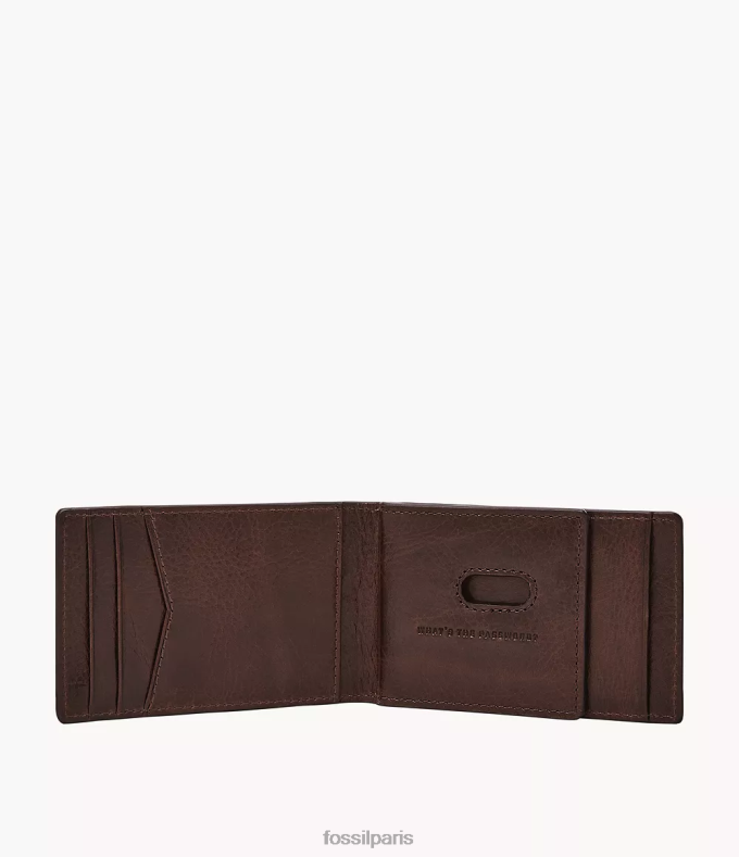 Fossil Hommes brun Andrew poche avant à deux volets portefeuille 0ZTD41837