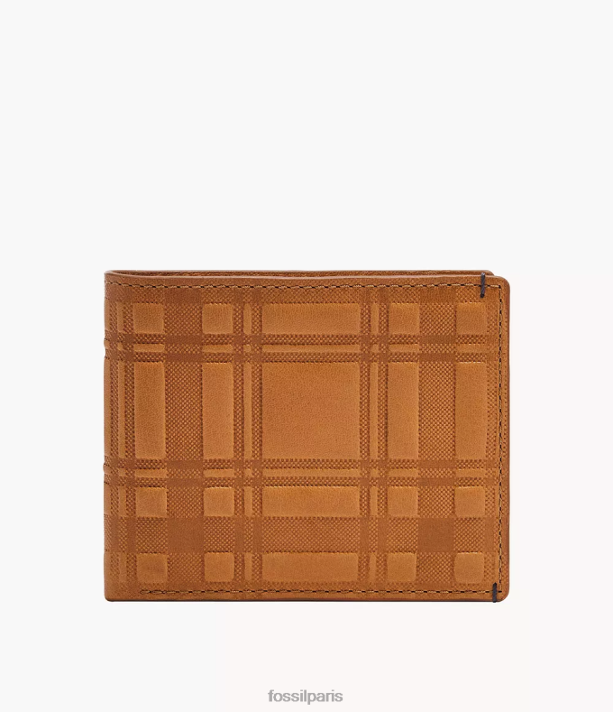 Fossil Hommes chameau bronson à deux volets portefeuille 0ZTD41793