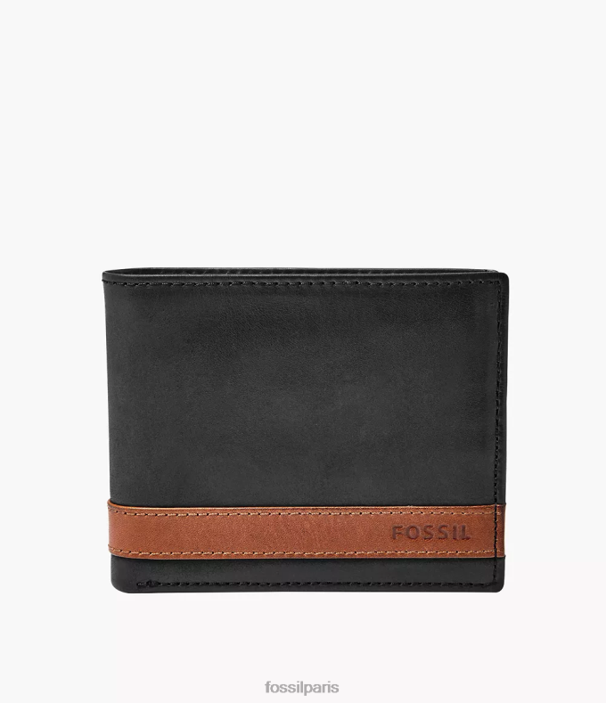 Fossil Hommes noir Quinn Flip ID à deux volets portefeuille 0ZTD41660