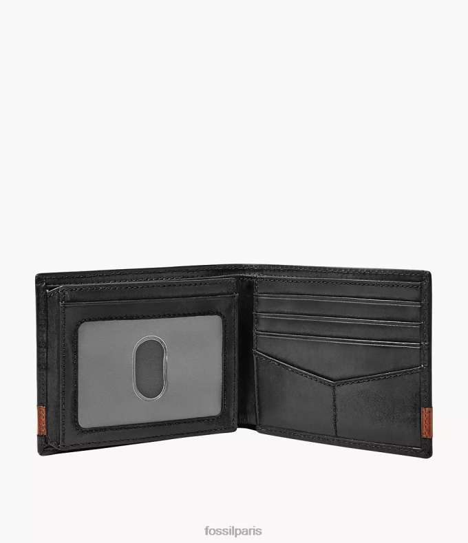 Fossil Hommes noir Quinn Flip ID à deux volets portefeuille 0ZTD41660