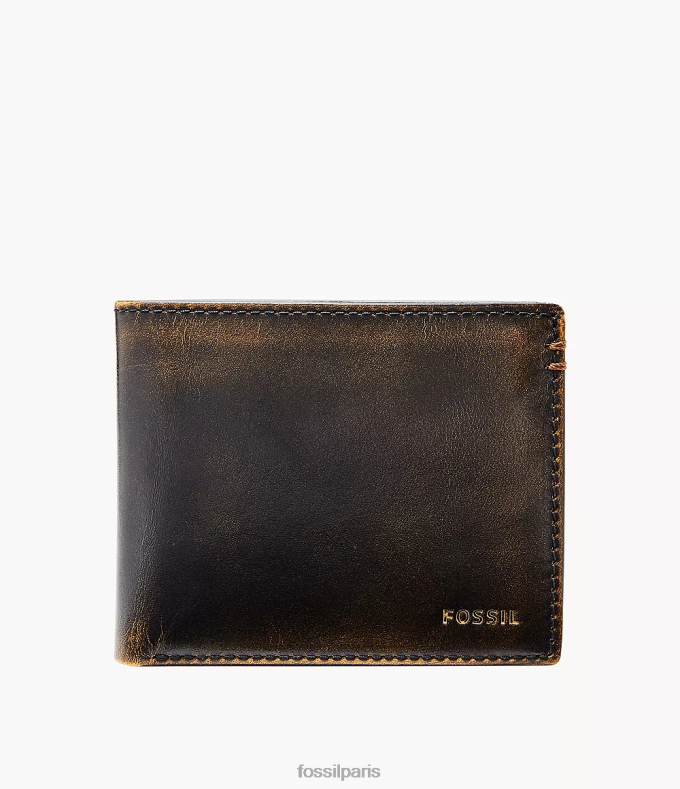 Fossil Hommes noir Wade Flip ID à deux volets portefeuille 0ZTD41663