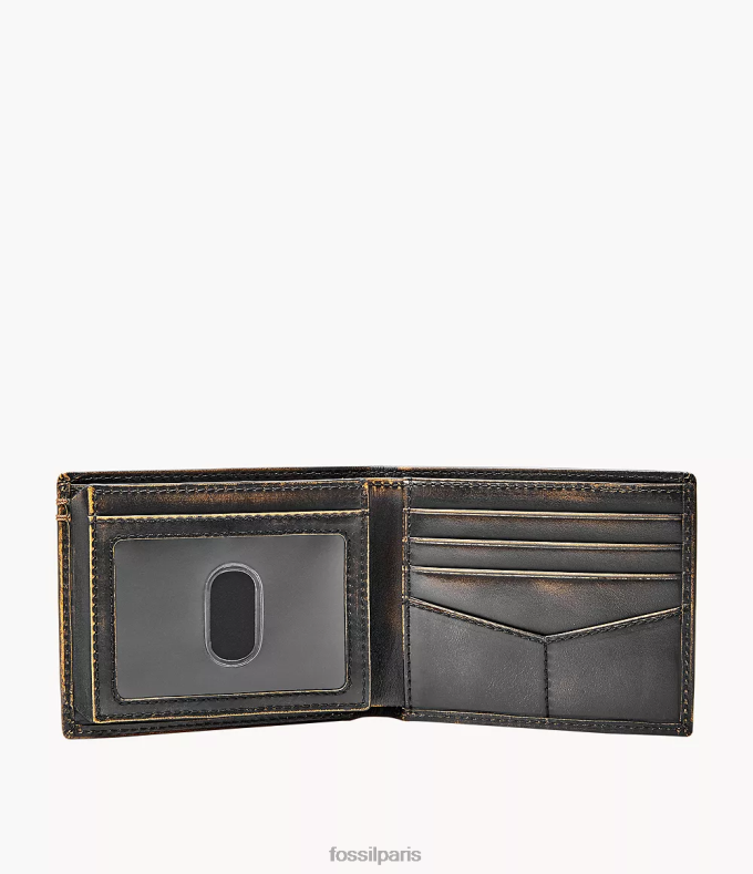 Fossil Hommes noir Wade Flip ID à deux volets portefeuille 0ZTD41663