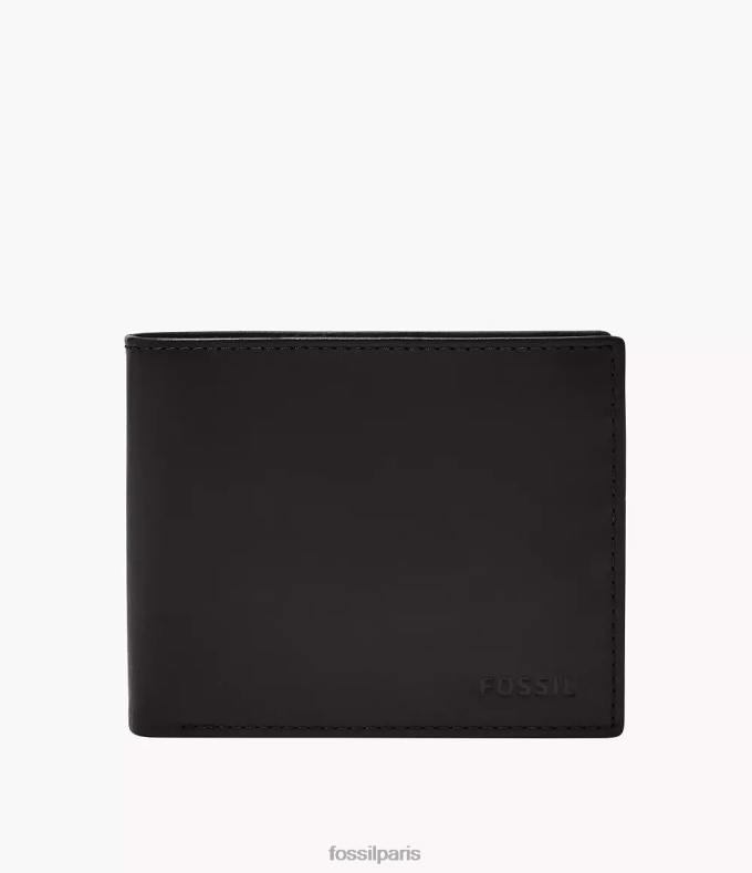Fossil Hommes noir derrick rfid grande poche à monnaie à deux volets portefeuille 0ZTD41668