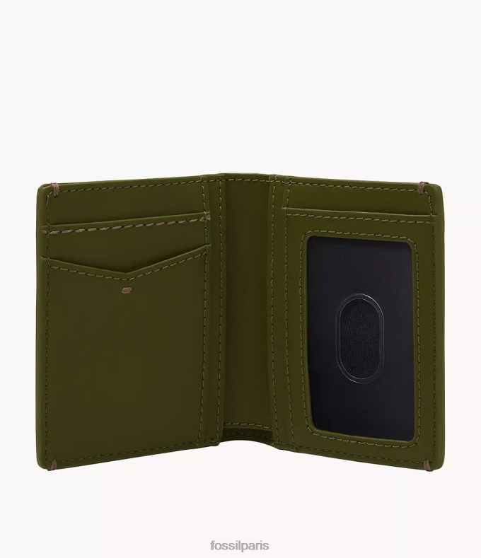 Fossil Hommes vert Portefeuille avec poche avant en cuir cactus Joshua portefeuille 0ZTD41680