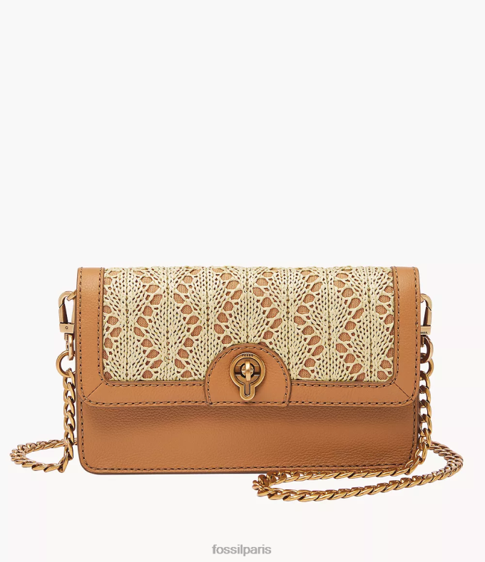 Fossil femmes chameau portefeuille ainsley sur chaîne avec verrou tournant sac 0ZTD4439