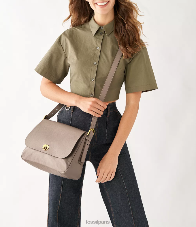 Fossil femmes gris sac bandoulière harper à grand rabat sac 0ZTD4468
