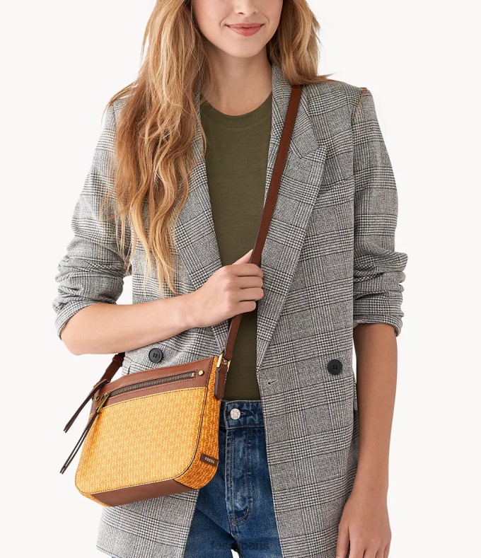 Fossil femmes jaune sac à bandoulière farrah sac 0ZTD4735