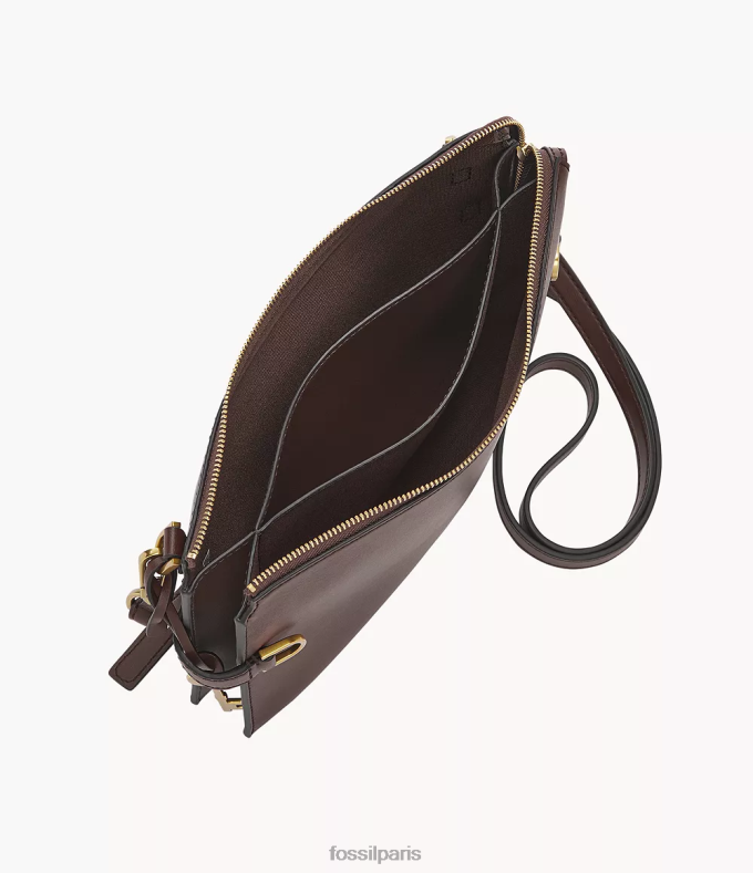 Fossil femmes marron foncé sac à bandoulière en cuir cactus kier sac 0ZTD4538