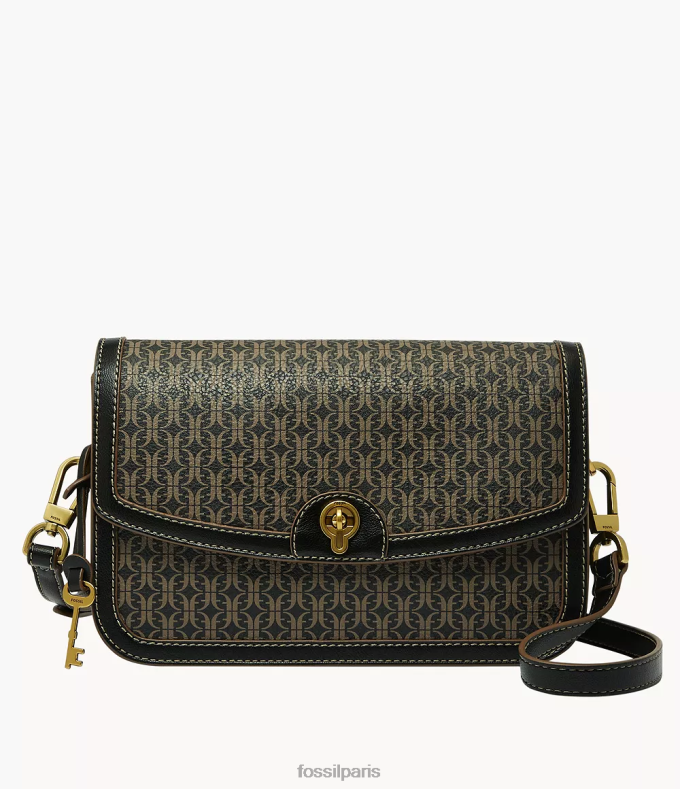 Fossil femmes noir sac à bandoulière à rabat ainsley sac 0ZTD4641
