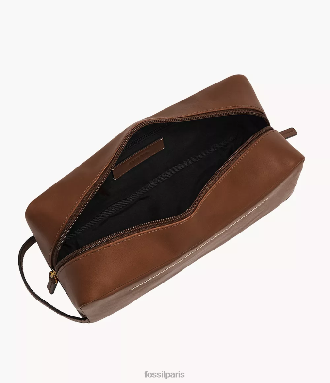 Fossil Hommes brun kit de rasage à poignée unique westover sac 0ZTD42006