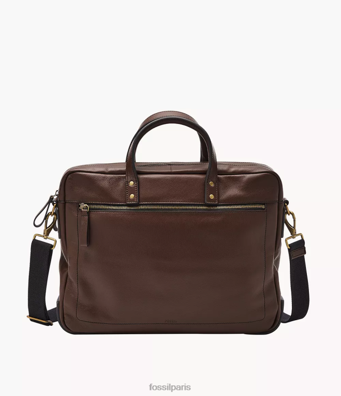 Fossil Hommes marron foncé sac de travail haskell à double fermeture éclair sac 0ZTD41617