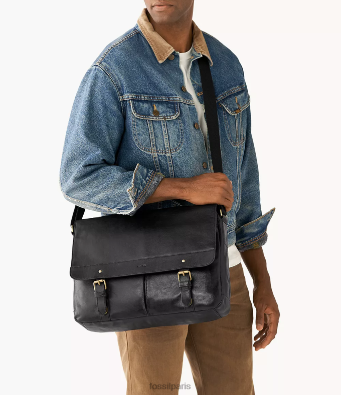 Fossil Hommes noir messager de miles sac 0ZTD41640