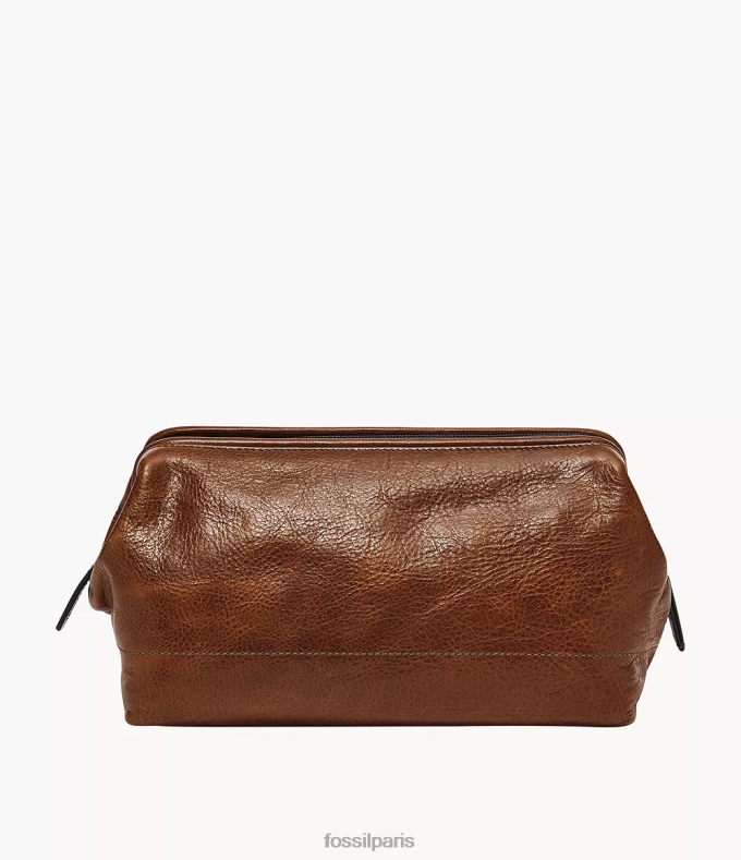 Fossil Hommes Cognac kit de rasage encadré de voyage sac 0ZTD42015